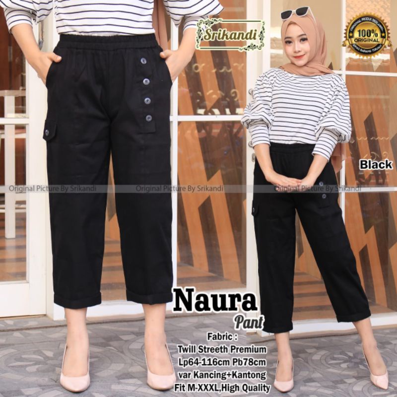 naura pants celana wanita bahan katun by srikandi