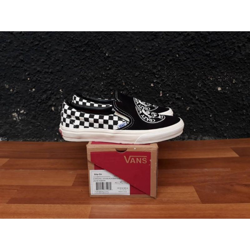 SEPATU VANS SLIP ON JVH BLACK WHITE PREMIUM BNIB WAFFLE DT MADE IN CHINA