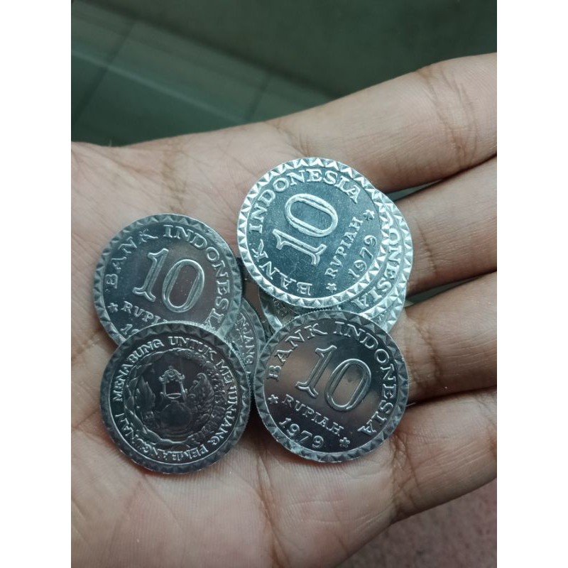 koin kuno 10 rupiah tahun 1979 luster