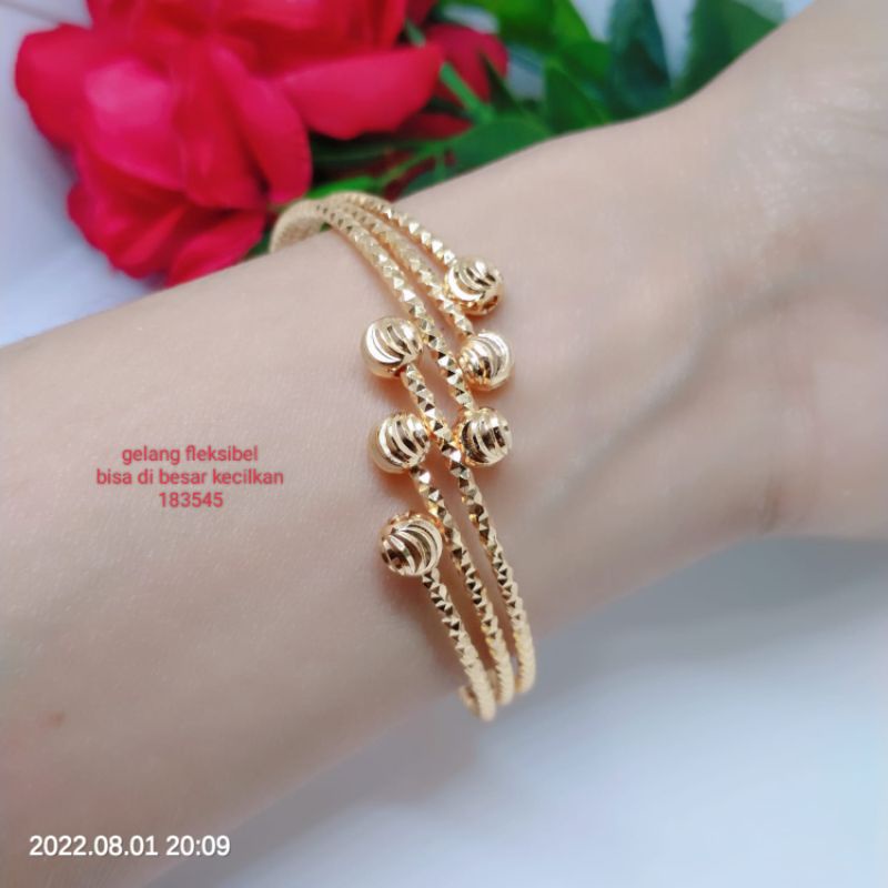 Gelang Tangan Bangle Wanita Titanium Xuping Perhiasan Aksesoris Lapis Emas Anti Karat