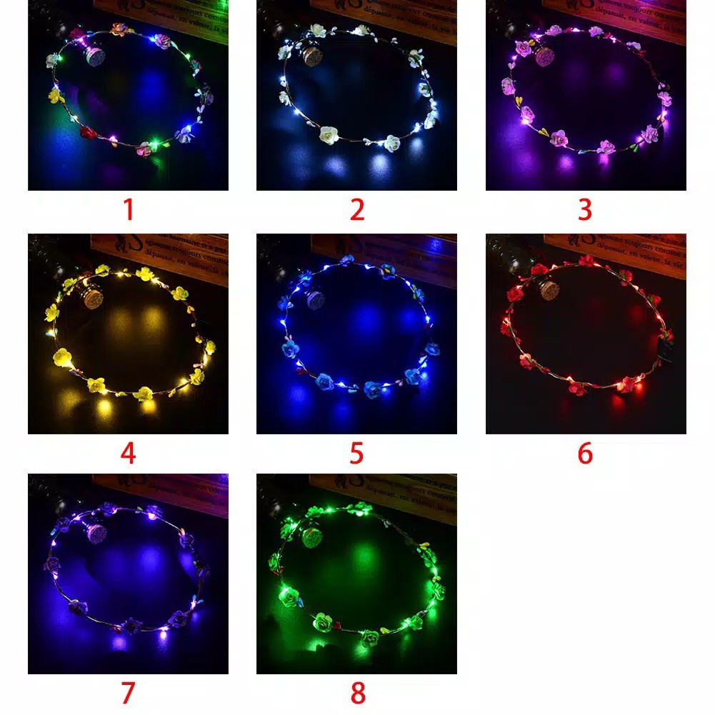 TBI Bando Glowing Lampu Bunga Lampu LED Pesta Pernikahan Cosplay Ultah