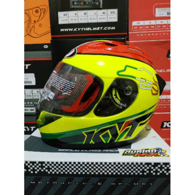 HELM KYT RC SEVEN MOTIF 15 ITALY YELLOW HELM TOURING FULL FACE KYT RCSEVEN KYT RC 7 MOTIF KYT RC7