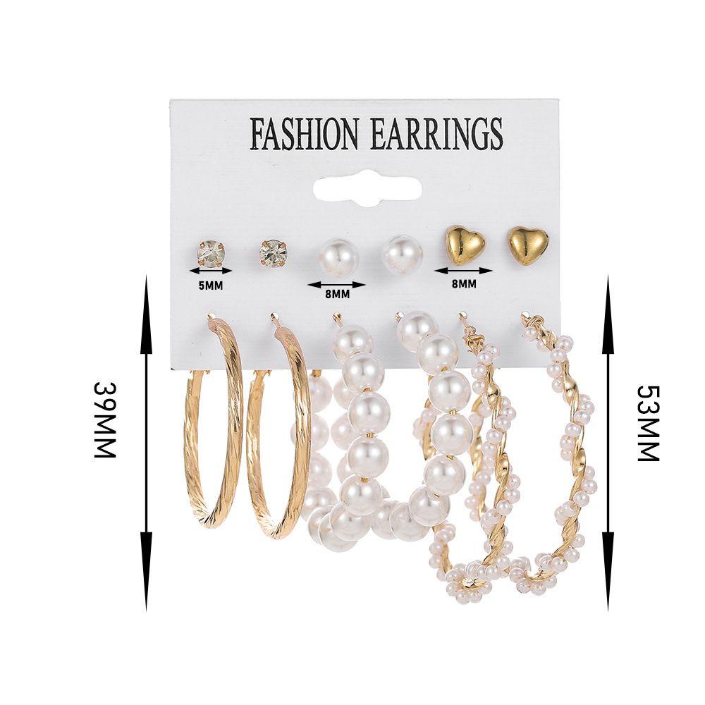 R-flower Drop Earrings Set Trendi Hadiah Pesta Aksesoris Gadis Kreatif Anting Mutiara