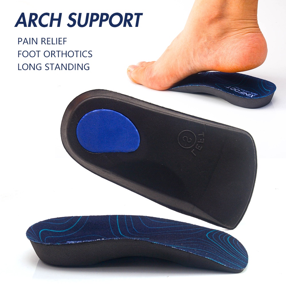 1 Pasang Sisipan Sepatu Eva Arch Support, Setengah Sepatu Pad Flat Foot Orthotics insole untuk pria dan wanita