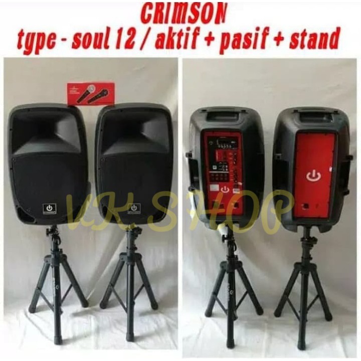 Paket Komplit Speaker Aktif Crimson 12 inch