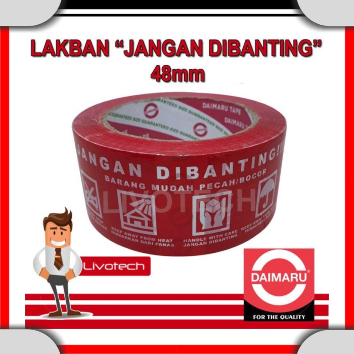 

Lakban Jangan Dibanting 48mm Daimaru tape Tebal Opp 2 5cm Selotip T0130