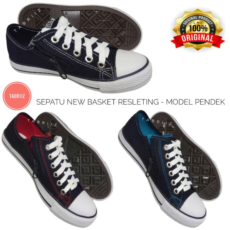 Sepatu Sekolah New Basket Resleting LC Model Pendek Sepatu Sneaker New Basket - Original Quality