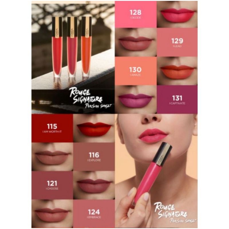 LOREAL Rouge Signature Liquid Lipcream (Original 100%) || Garansi uang kembali jika tidak ori