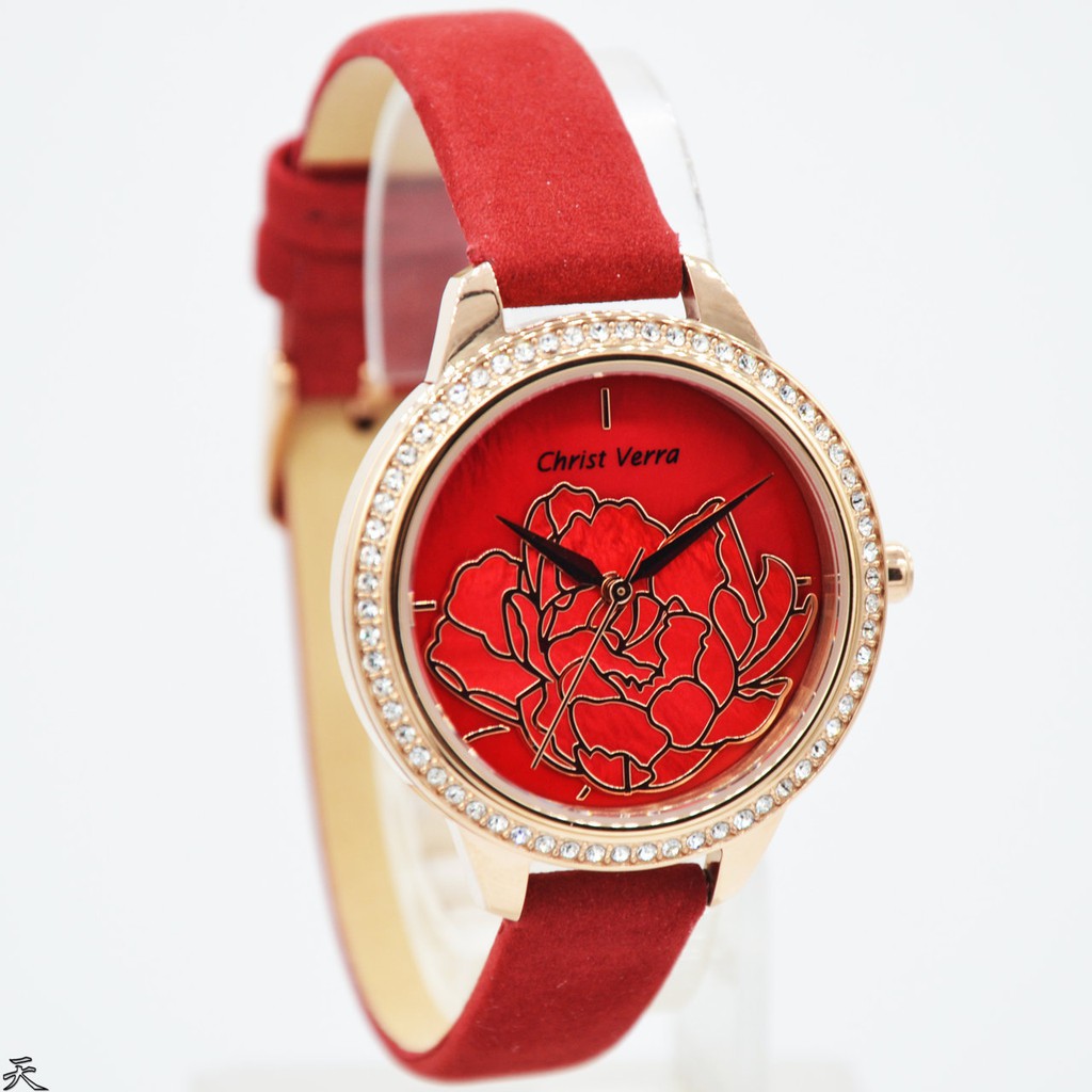 Jam Tangan Wanita ORIGINAL Christ Verra 71617L - 25 RED