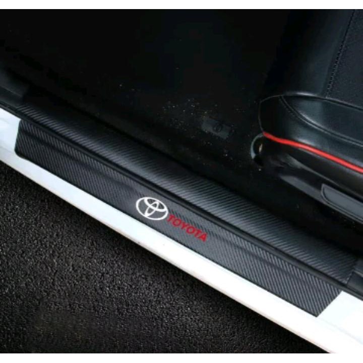 Sill Plate Samping Toyota Stiker 3D Carbon Mobil Universal