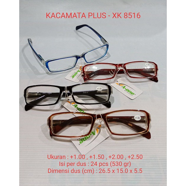 Kacamata Baca Plus (+) XK 8516 Pria / Wanita +1.00, +1.50, +2.00, +2.5