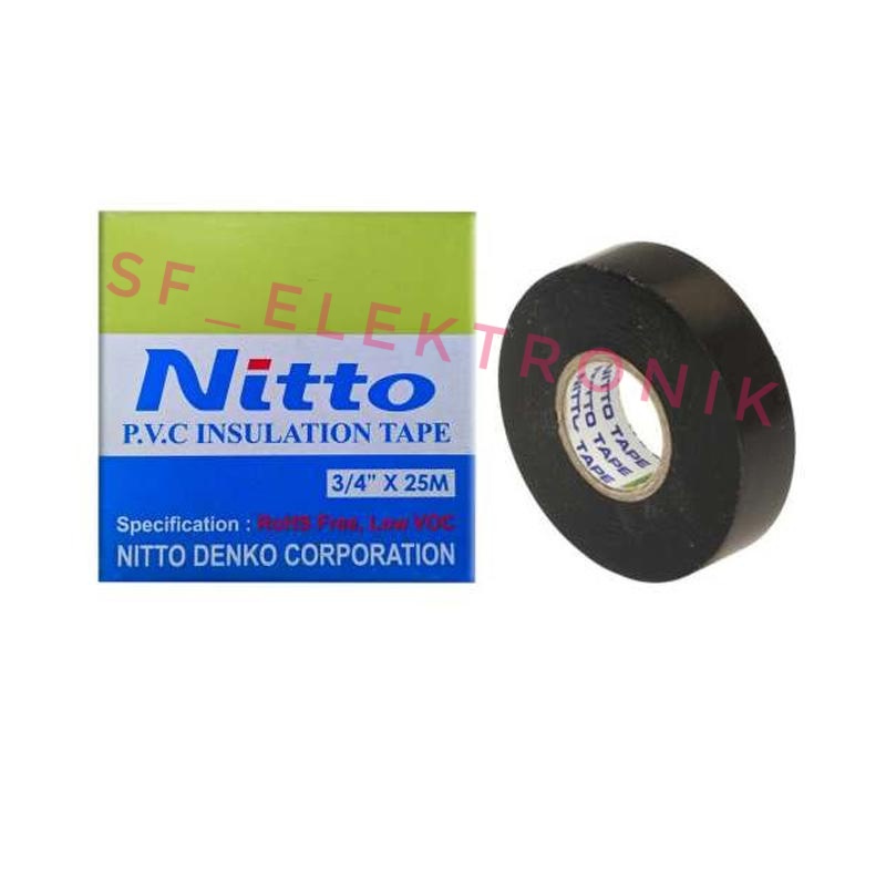 Jual Isolasi Kabel Listrik Nitto Isolasi Nitto Pvc Insulation Tape X M Shopee Indonesia