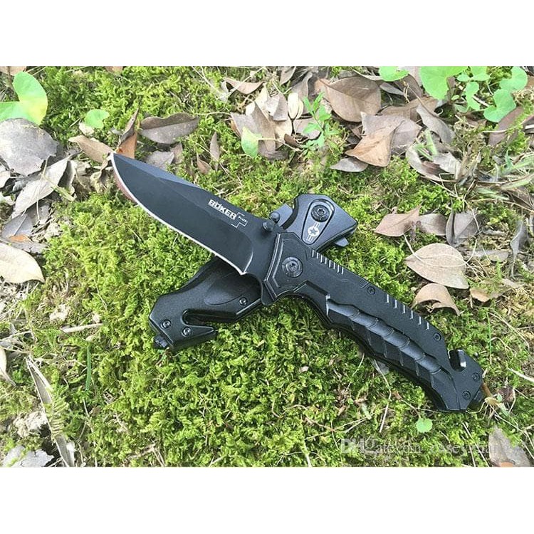 4in1 Boker Pisau Lipat Outdoor Camping Hiking Tactical Survival Knife