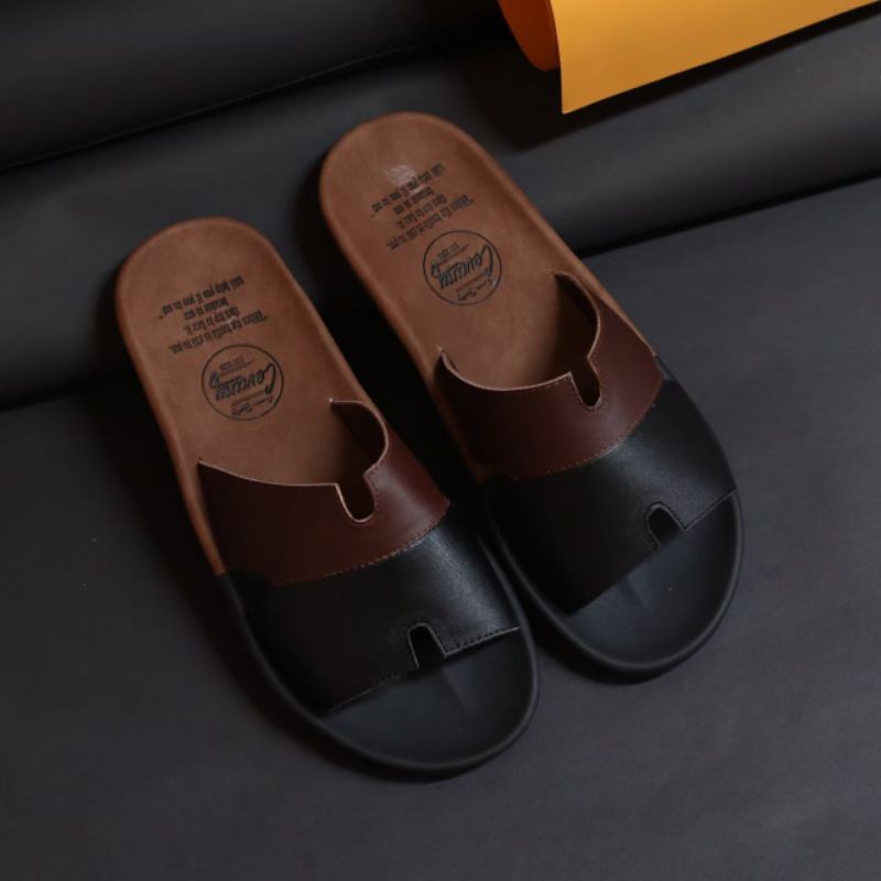 COMBI BLACK Sandal pria kulit asli cevany original handmade sandal jepit kulit pria bisa COD