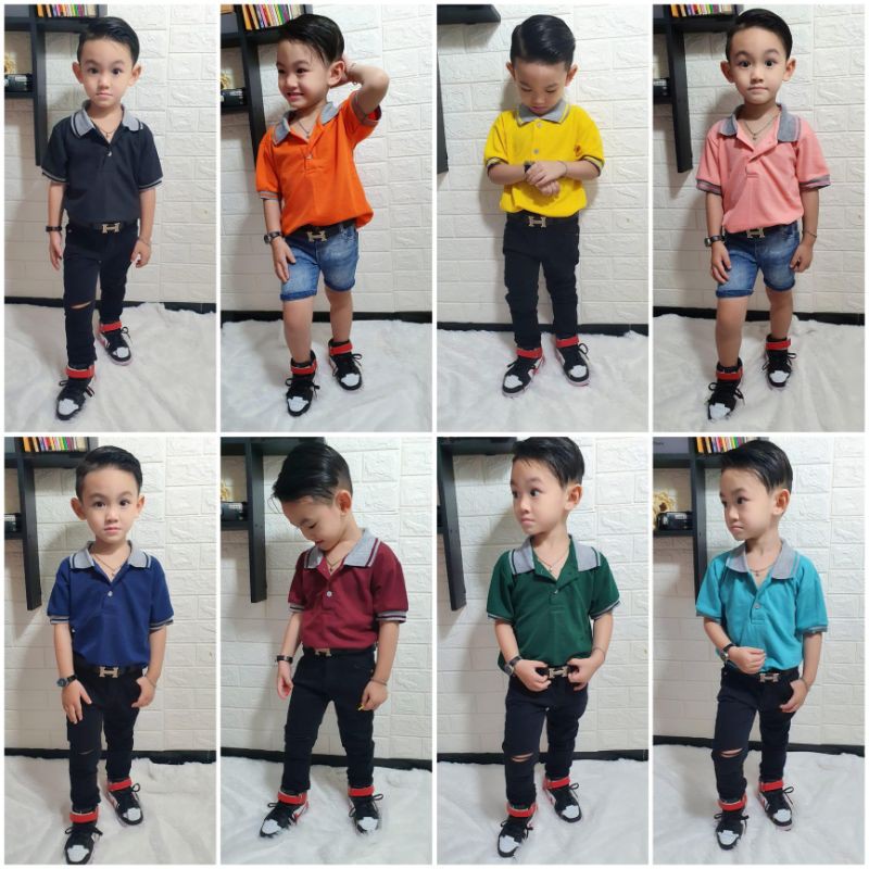 Kerah PoLo / Baju PoLo / Kerah Polos / Kerah Lakos / Kaos Kerah Lakos Polos Pendek Anak Anak