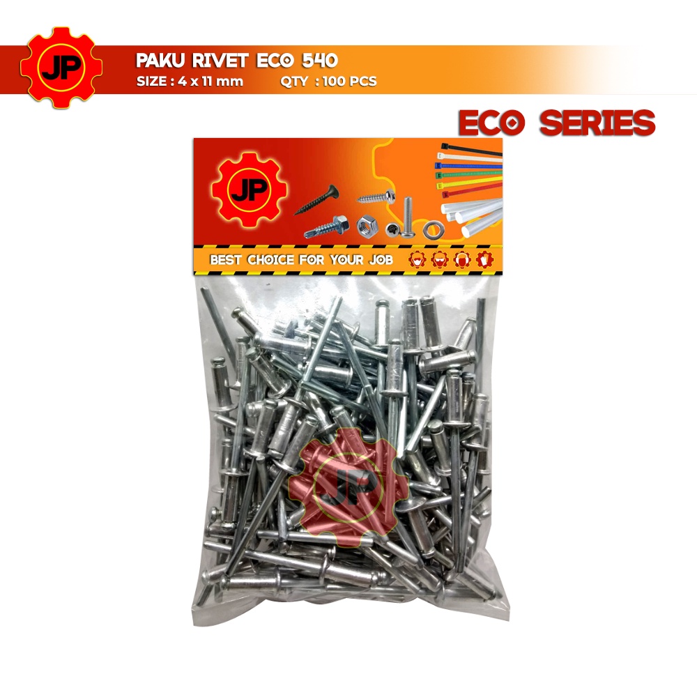 PAKU RIVET ECO 540 100 PCS 4 x 11 MM BLIND RIFET TEMBAK ALUMINIUM