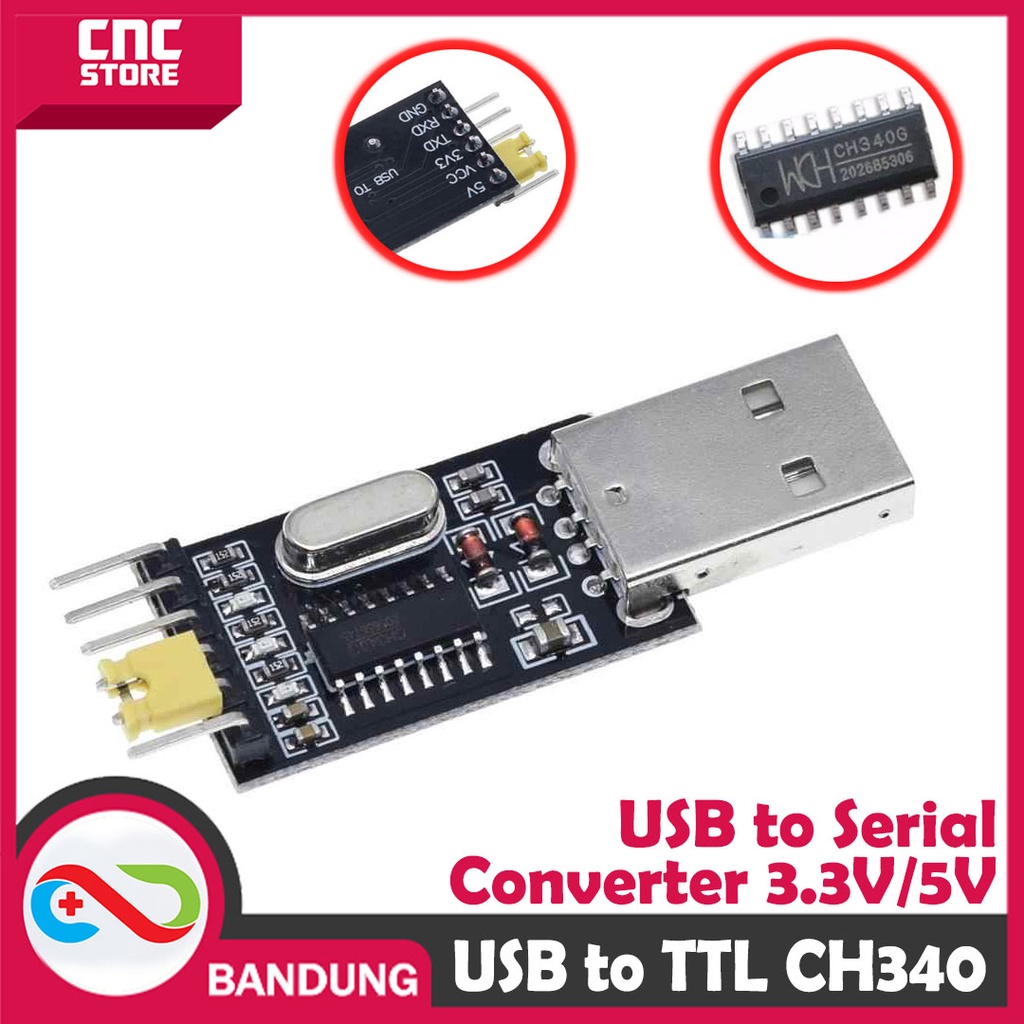 USB TTL CH340 CH340G USB TO SERIAL 3.3V OR 5V MICROCONTROLLER PROGRAM