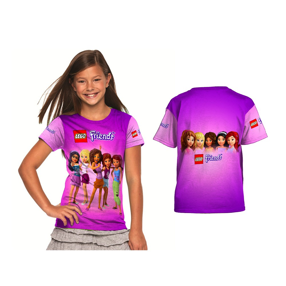 Kaos Baju Anak Fullprint Custom Lego Friends