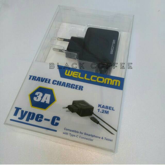 WELLCOMM charger type-C usb 3.0A adaptor charger wellcomm FAST CHARGING