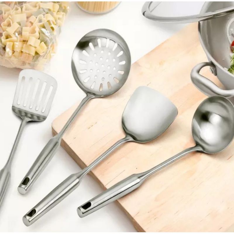 Spatula set 4 in 1 bahan stainless steel tidak mudah berkarat