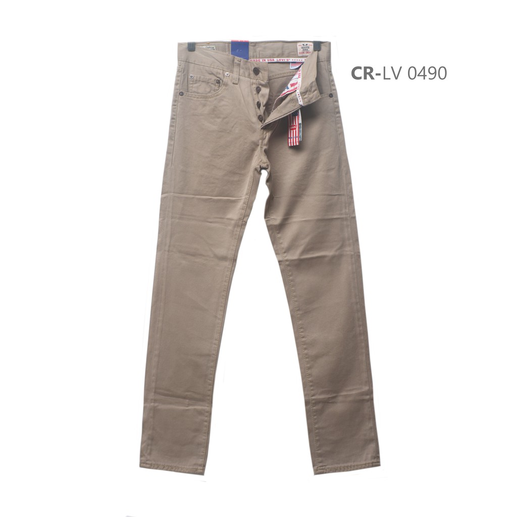 Levis 501 USA - Celana Panjang Pria - Bahan Kanvas Cream