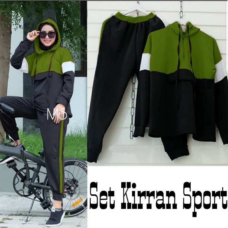 Set Kirran Sport Jumbo / Setelan wanita oversize fit to XXL XXXL/ set training olahraga wanita Korean style