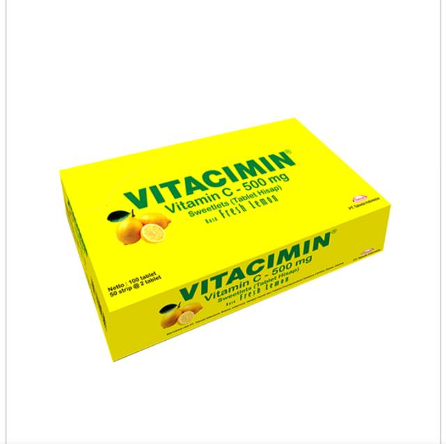 Vitacimin 1 STRIP @ 2 Tablet Hisap Kunyah Vitamin C 500mg