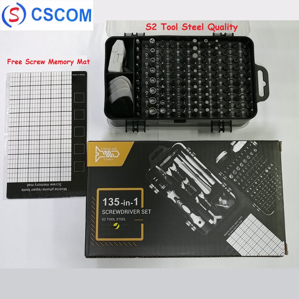 Obeng Set 135 in 1 Free Mat - Screwdriver Set