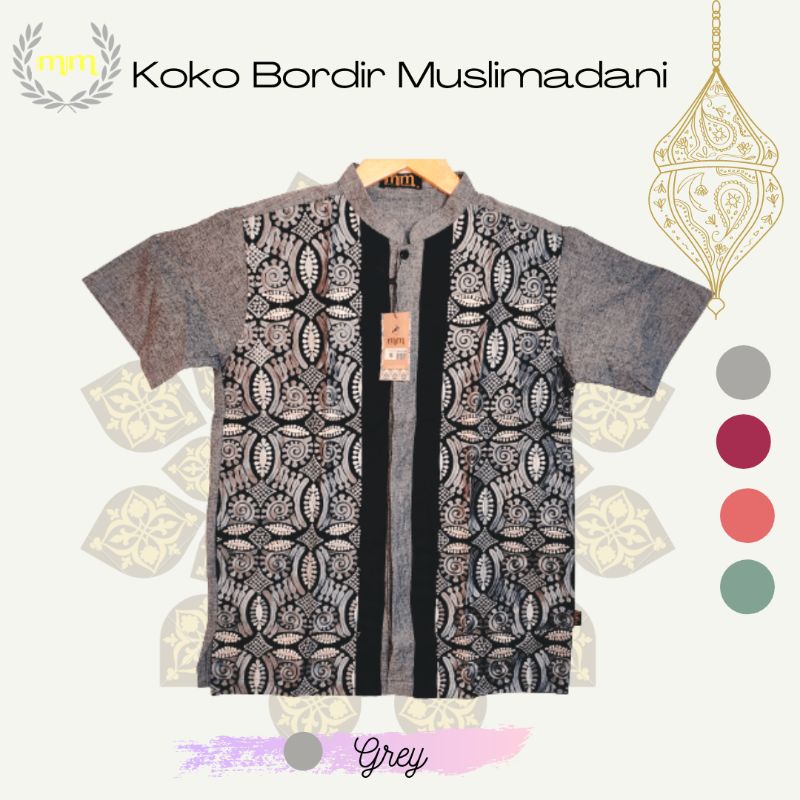MUSLIM MADANI BAJU MUSLIM KOKO DEWASA AYAH FULL MOTIF BORDIR