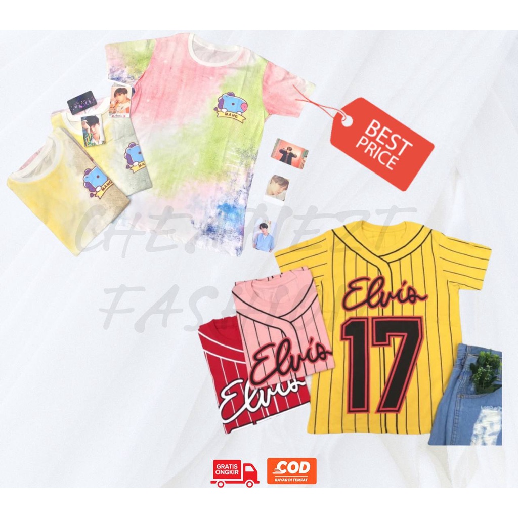 Kaos Tshirt Tumblr Tee Anak ABG Remaja Dewasa Wanita Perempuan Cewek Tye Dye Tie Die motif BT21 BTS 