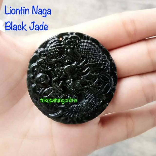 Liontin Naga Black Jade Asli 02