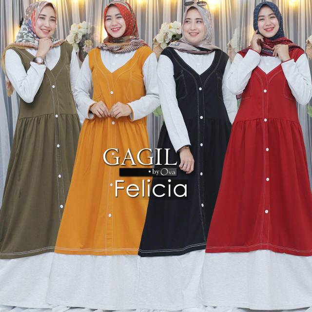 DRESS MUSLIM FELICIA GAGIL BY OVA GAMIS MODERN