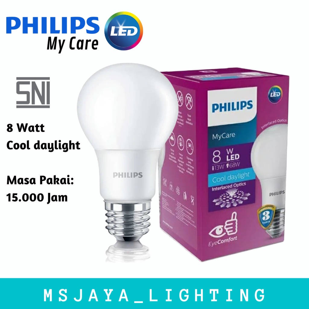 LAMPU LED PHILIPS BULB UNGU 8 WATT