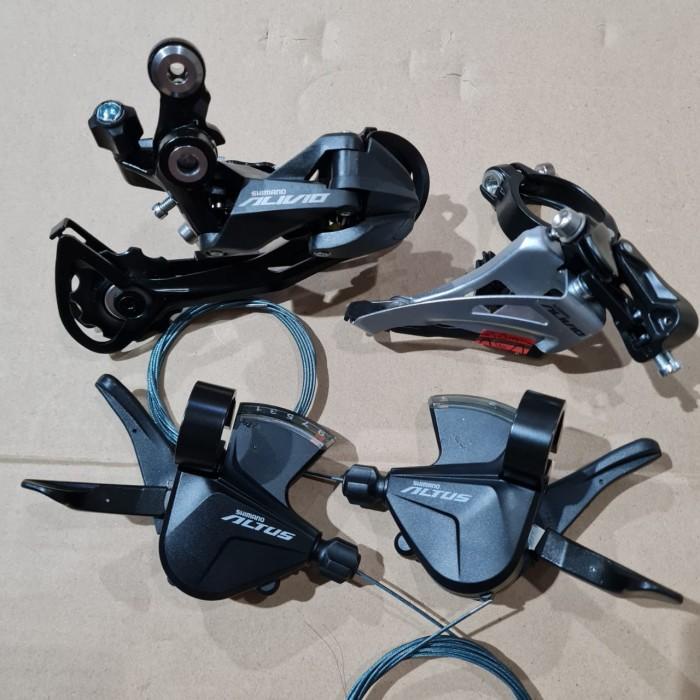 Sparepart Groupset Shimano Altus Alivio 3 X 9 Speed Rd Fd Shifter M3100 M2010