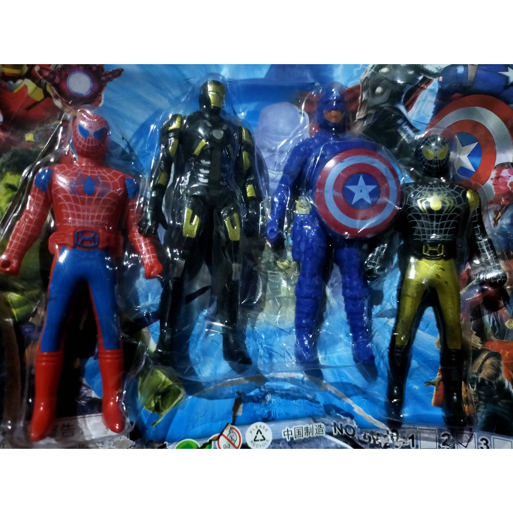 Mainan Robot Miniatur Avengers isi 4 Pcs Mainan Hadiah untuk Anak Hero