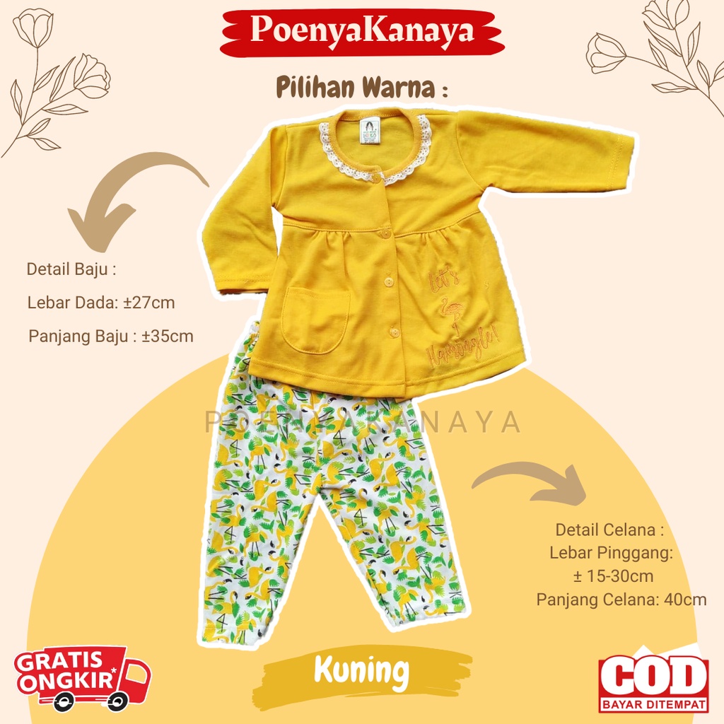 Setelan Baju Bayi Piyama Bayi Panjang Perempuan LET'S HARINGLE Yeiko 6-18 Bulan SPY185