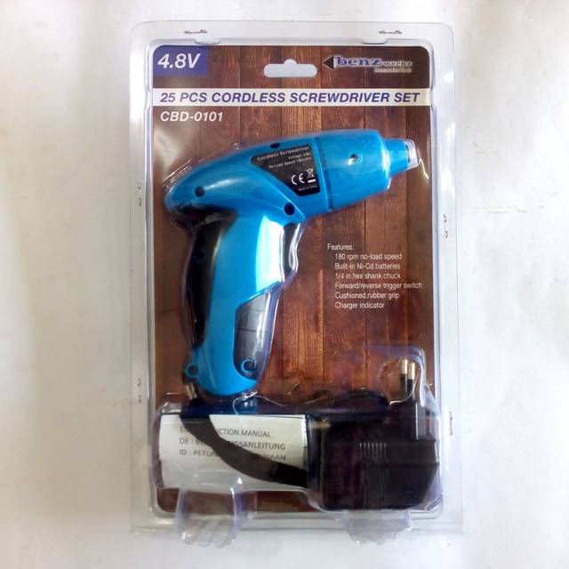 Mesin Bor Baterai 4.8V/Bor Baterai Cordless Drill Mata Bor Mata Obeng Set DOZIRO MURAH