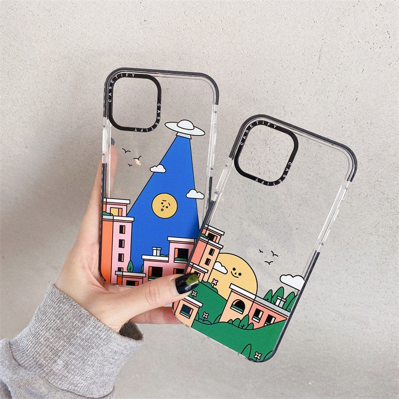 Soft Case Motif Kartun Matahari Untuk iPhone 11 / 12 / 13 Pro Max 7 / 8 Plus / X / XR / Xs Max