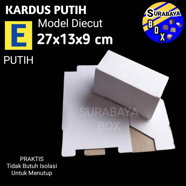 

KARDUS E PUTIH 27x13x9cm BOX DUS KARTON BOX DOS KOTAK SEPATU PACKING