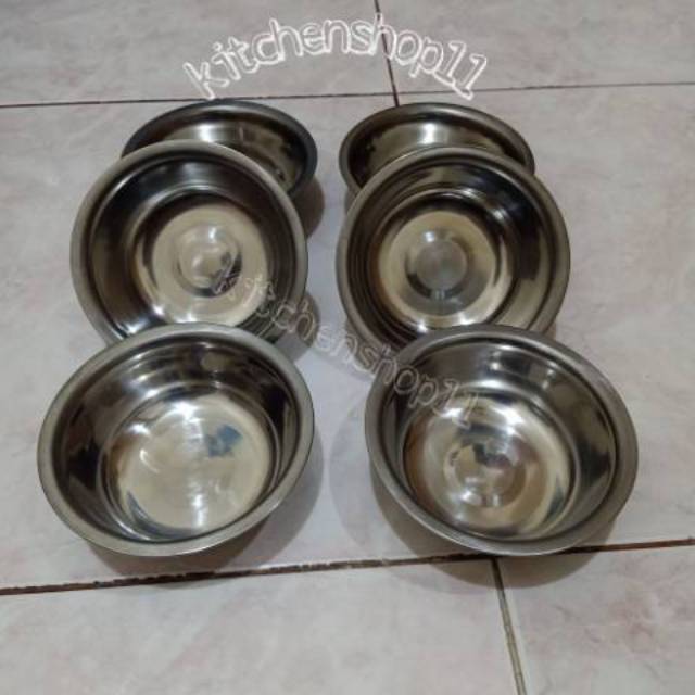 mangkok kobokan stainless 14cm / cetakan nasi tim / mangkok nasi tim / mangkok stainless kecil / mangkok sop / mangkok kuah / baskom stainless 14 cm / mangkok stainless