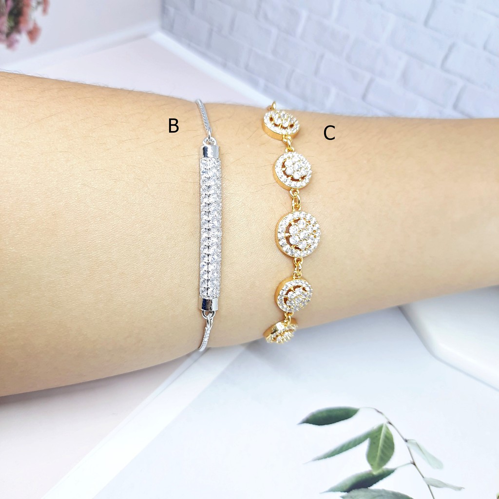 Gelang Serut Rhodium Xuping Premium Anak Perhiasan Lapis Emas Asli - BB462
