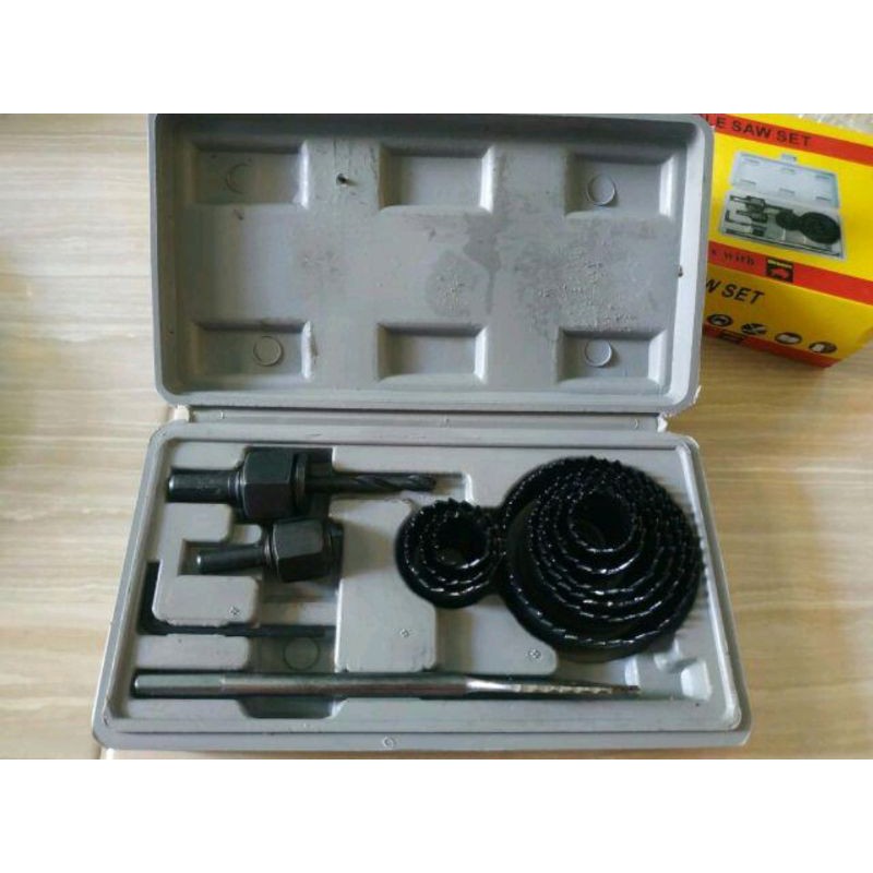 BISON - Mata Bor Holesaw Hole saw Pelubang Pipa PVC Kayu Hidroponik 13pcs 13 pcs Kit Set