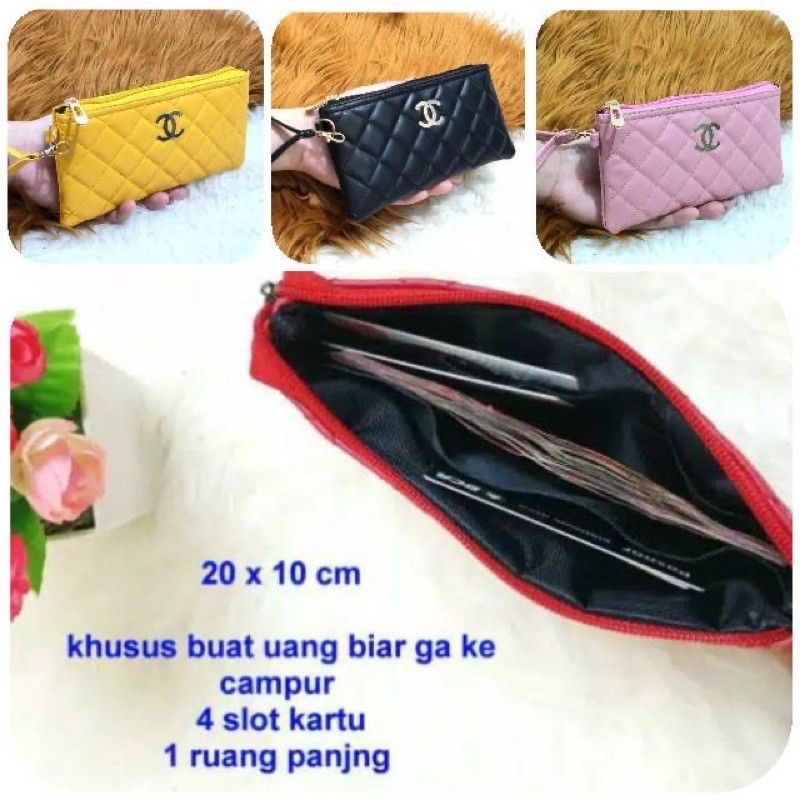 NEW Dompet Pocket Wanita CC EMBOS Skat Ruang Di Dalam / Dompet / Pouch / Pocket / Clutches