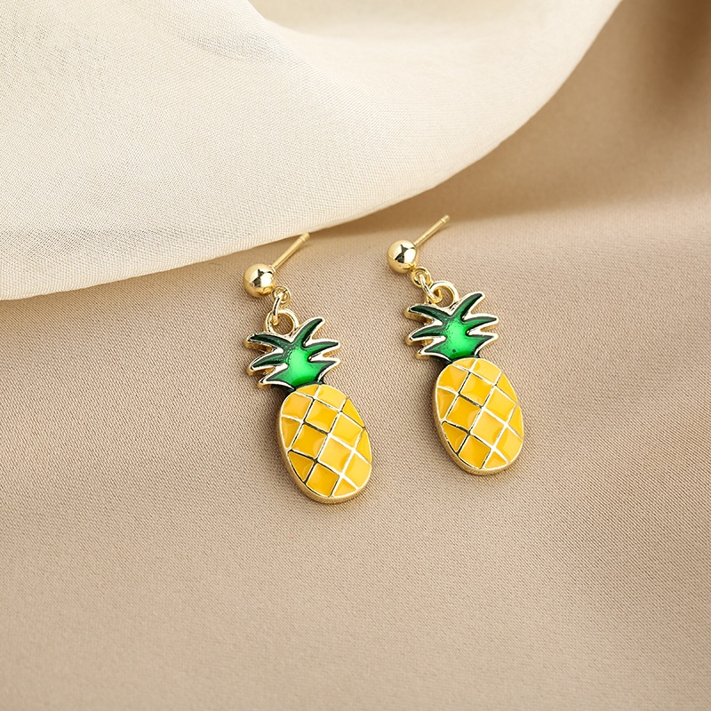 Anting stud drop Bentuk Buah Nanas