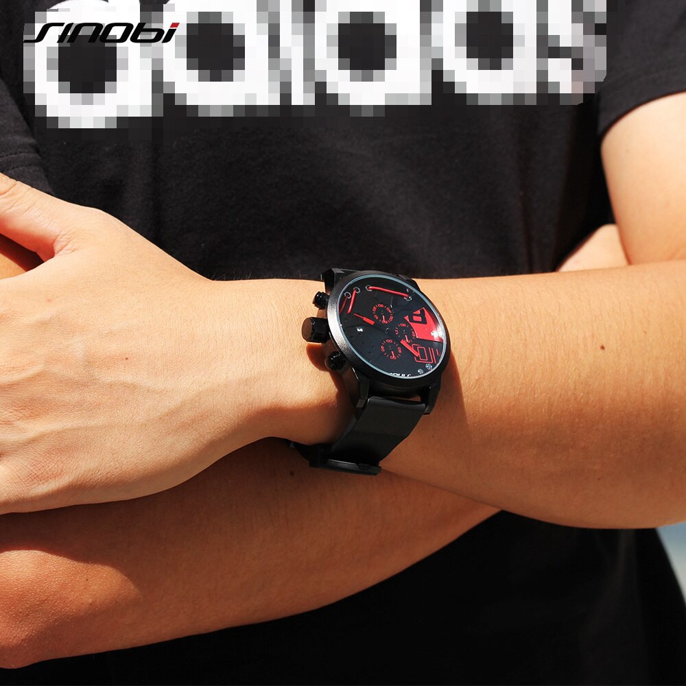 SINOBI 9728 Jam Tangan Pria Analog Chronograph Aktif WATCHKITE WKOS