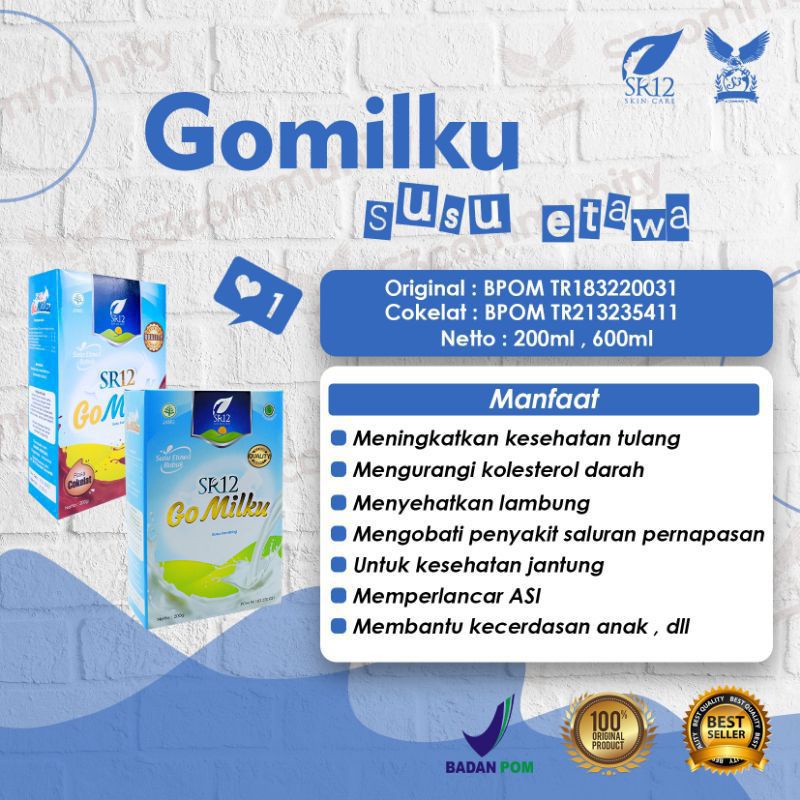 

Susu diabetes, penambah nafsu makan, pelancar ASI booster, Susu etawa Gomilku SR12