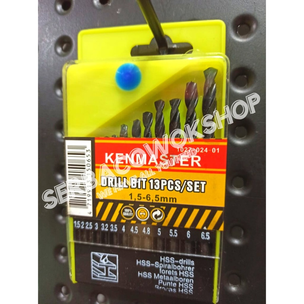 Kenmaster Mata bor Set Besi 13 Pcs Original Drill Bit Set Termurah Berkualitas