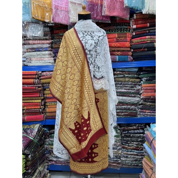 Songket Palembang Benang berlian Tenun Tangan