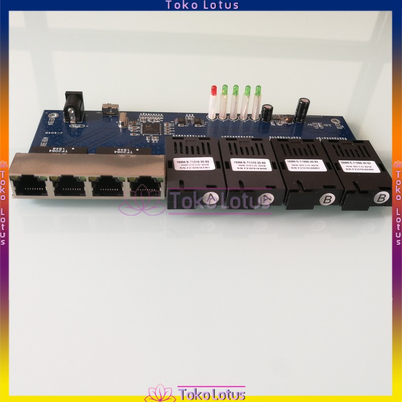 Pcba Ethernet Fiber Switch 4 RJ45 4 SC Optik Media Converter Single