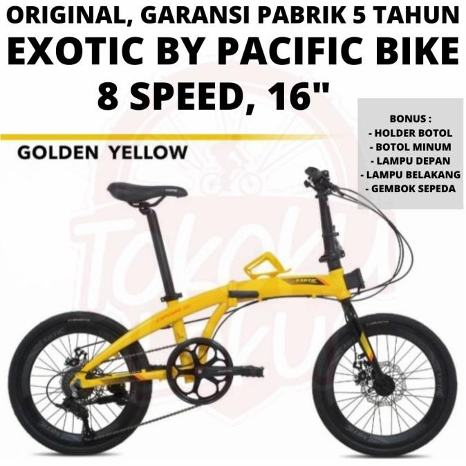 SEPEDA LIPAT ALLOY MURAH EXOTIC EXPLORE 100 BY PACIFIC BIKE 16 INCH 8S